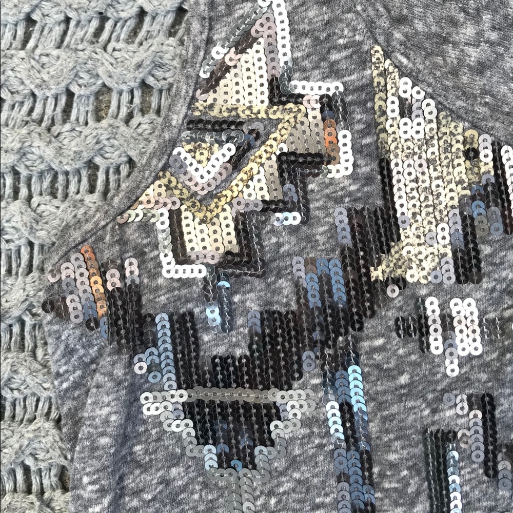 Express Sequined Gray Tank - Picture 2 of 5